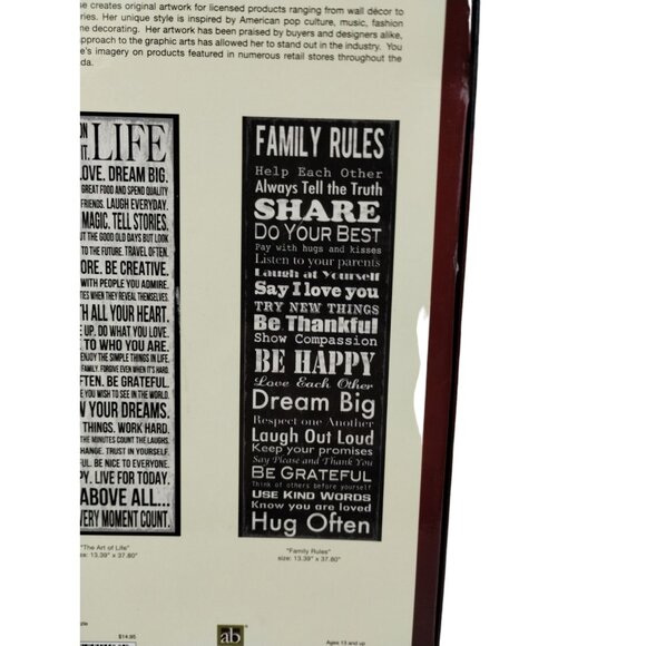 Family Rules by Louise Carey Typography Artwork 1000 Piece Panoramic Puzzle - Picture 2 of 14